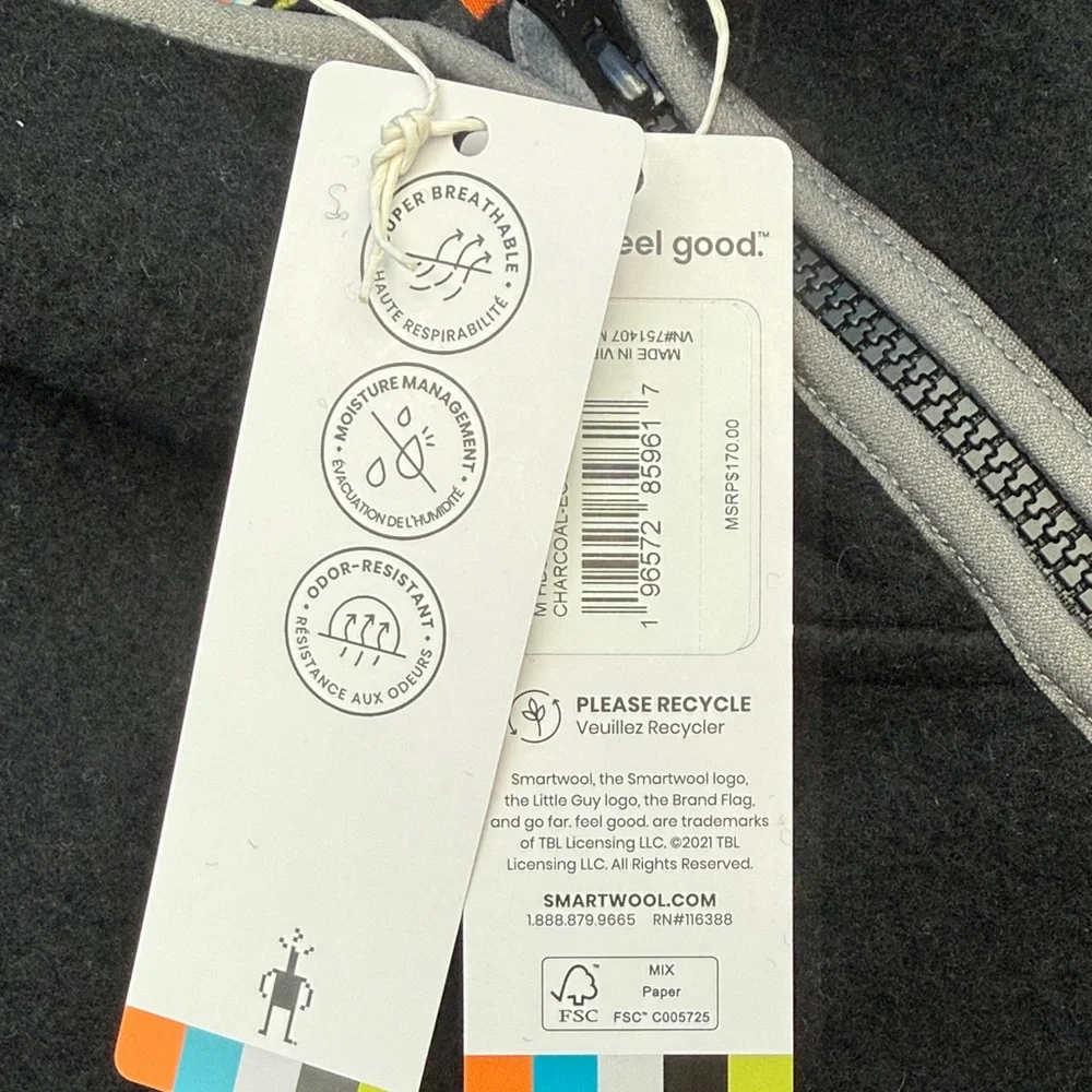 Smartwool Men’s Hudson Trail Jacket - Black, Gray, and Maroon - Picture 2 of 12